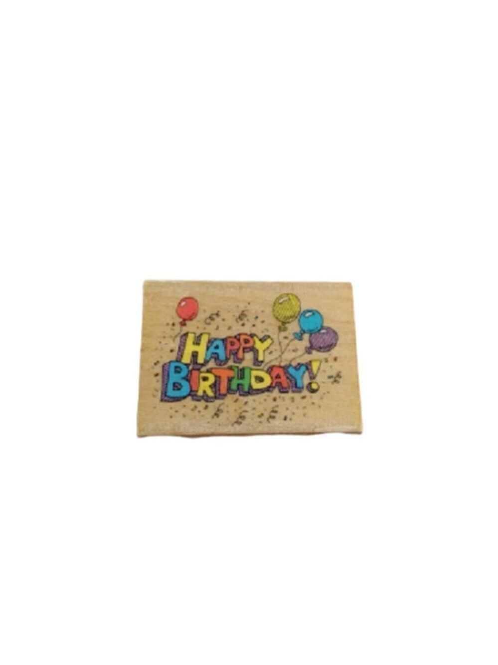Hero Arts Happy Birthday Balloons Rubber Stamp Mounted